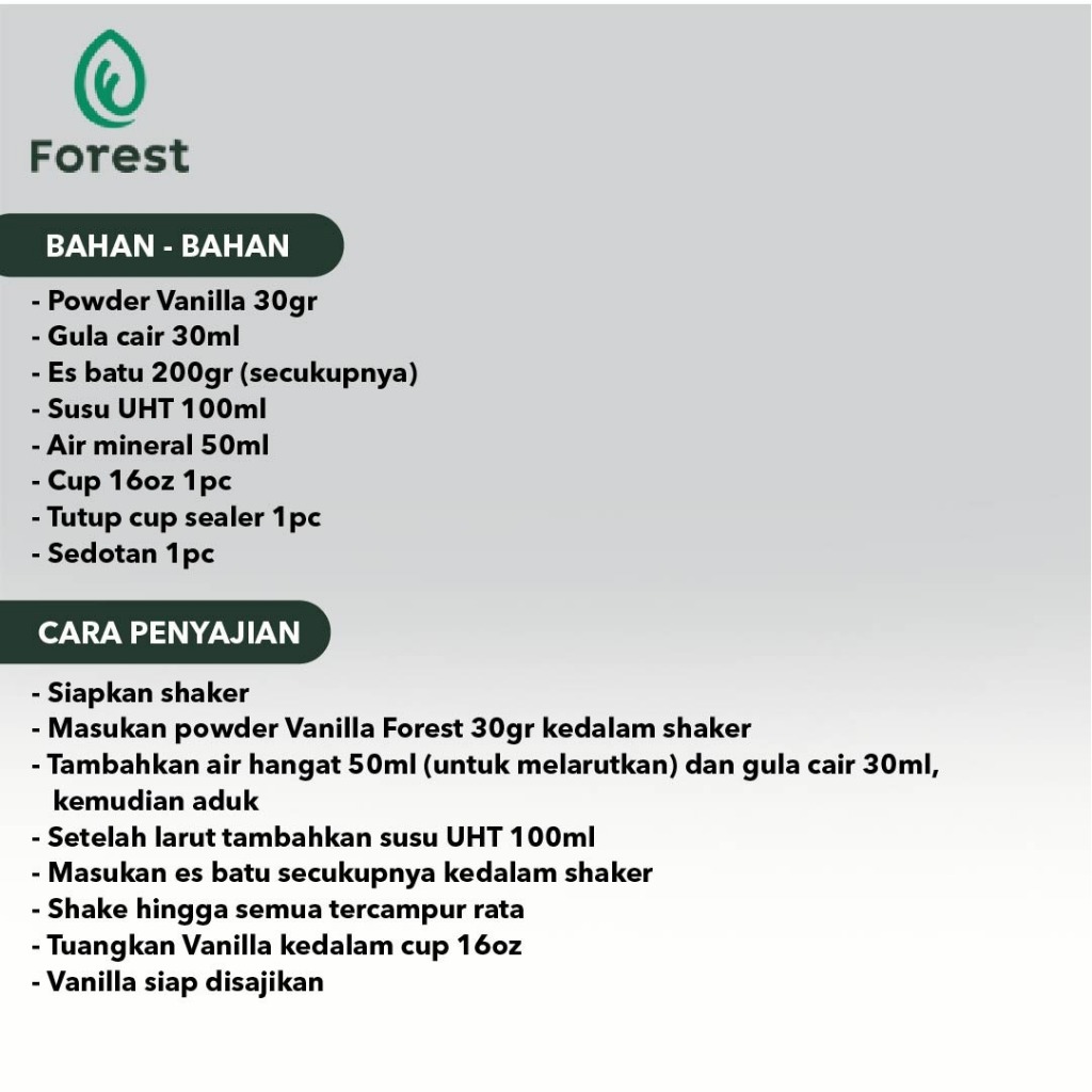 

Ay00! Bubuk Minuman VANILLA Powder 1000 gr - FOREST