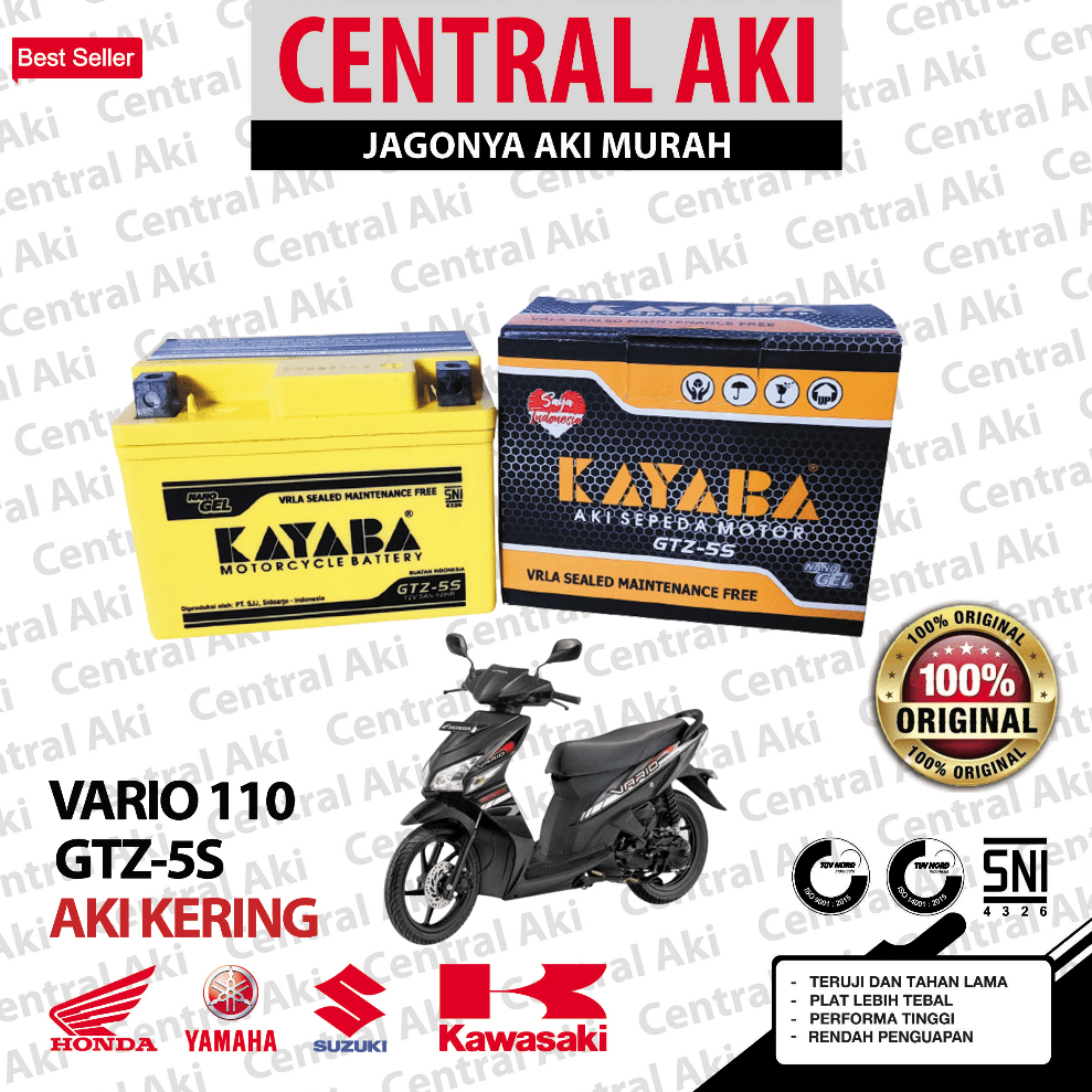 Aki Motor Vario 110 KAYABA GTZ5S Aki Kering