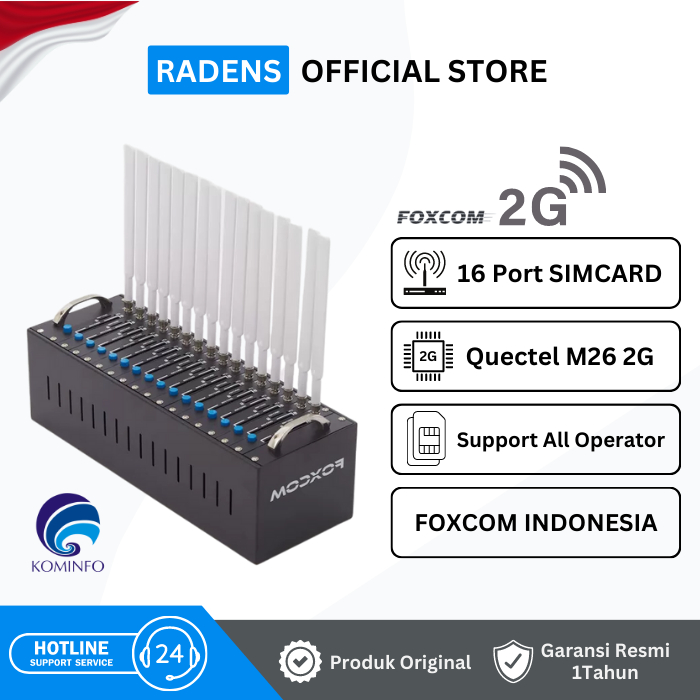 MODEM POOL FOXCOM 16 PORT 2G | MODEMPOOL CHIPSET M26 GARANSI 1 TAHUN | SUPPORT SMART ACT SMSHUB RUBE