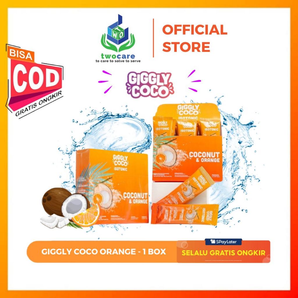 

Giggly Coco Isotonic Coconut Box - Coconut Orange 180gr 15 Sachet