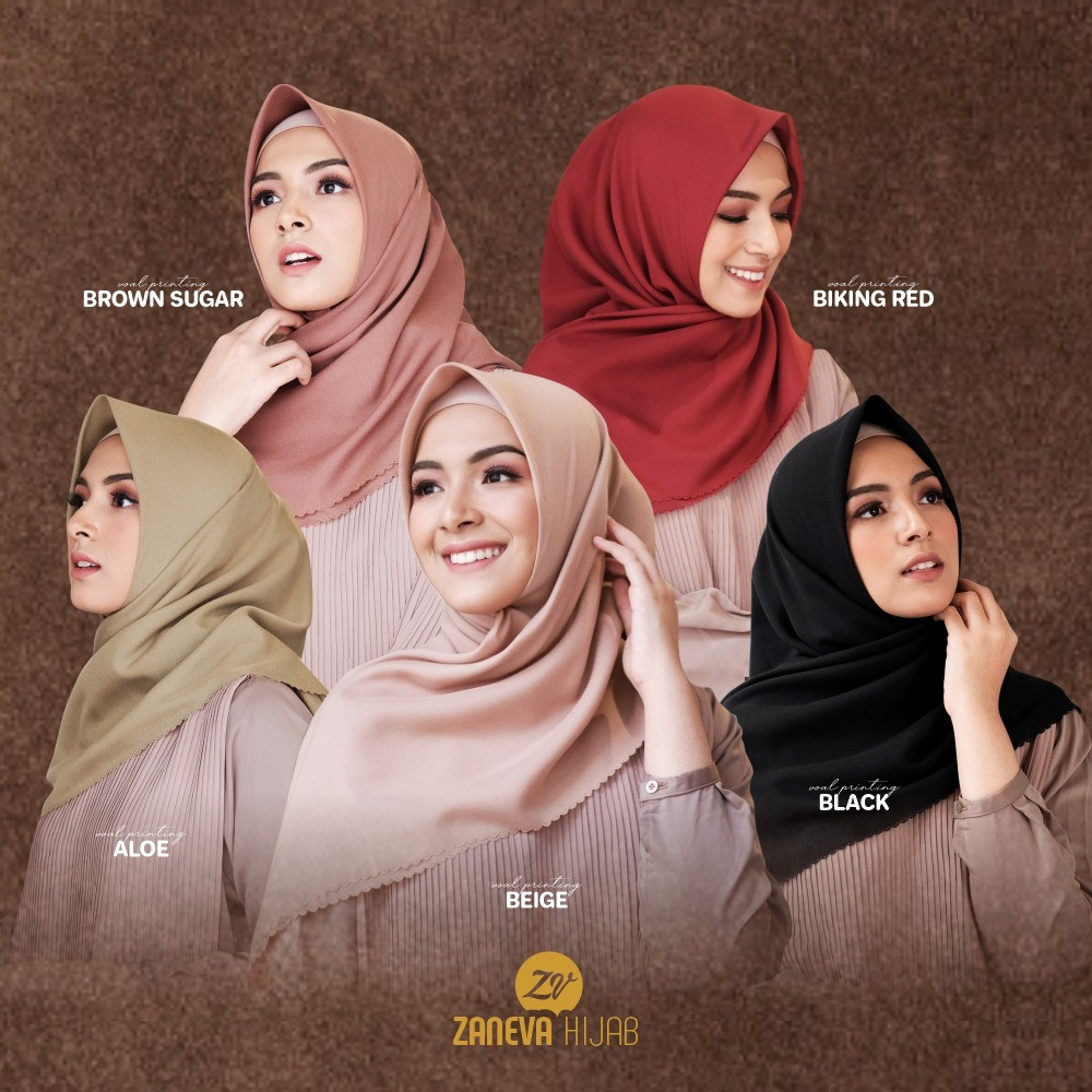 ZANEVA HIJAB – Zaskia Voal Premium Hijab Polos ll Segi Empat Ringan, Tidak Licin, Nyaman Dipakai