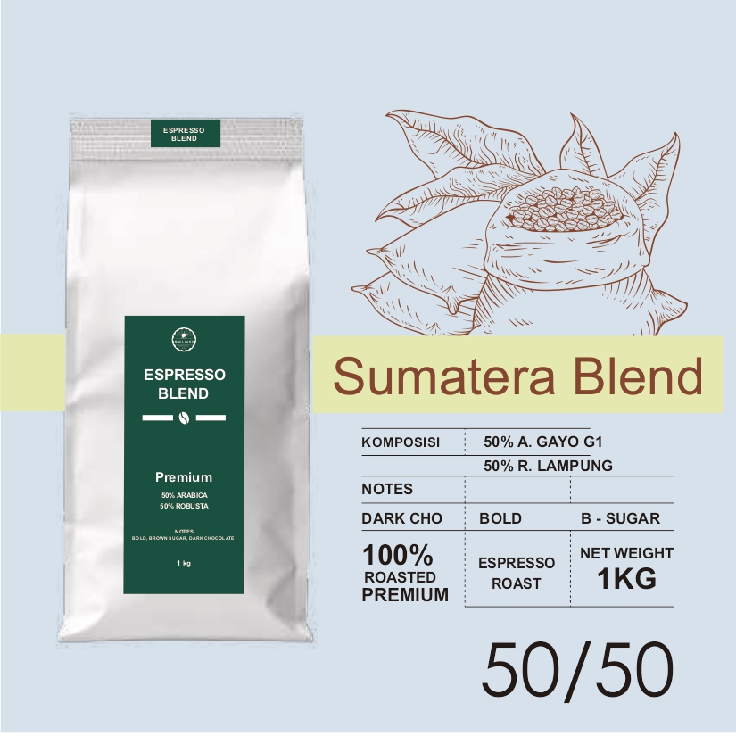 

Kopi Espresso Blend 50% Arabika - 50% Robusta 1 kg | Biji/Bubuk