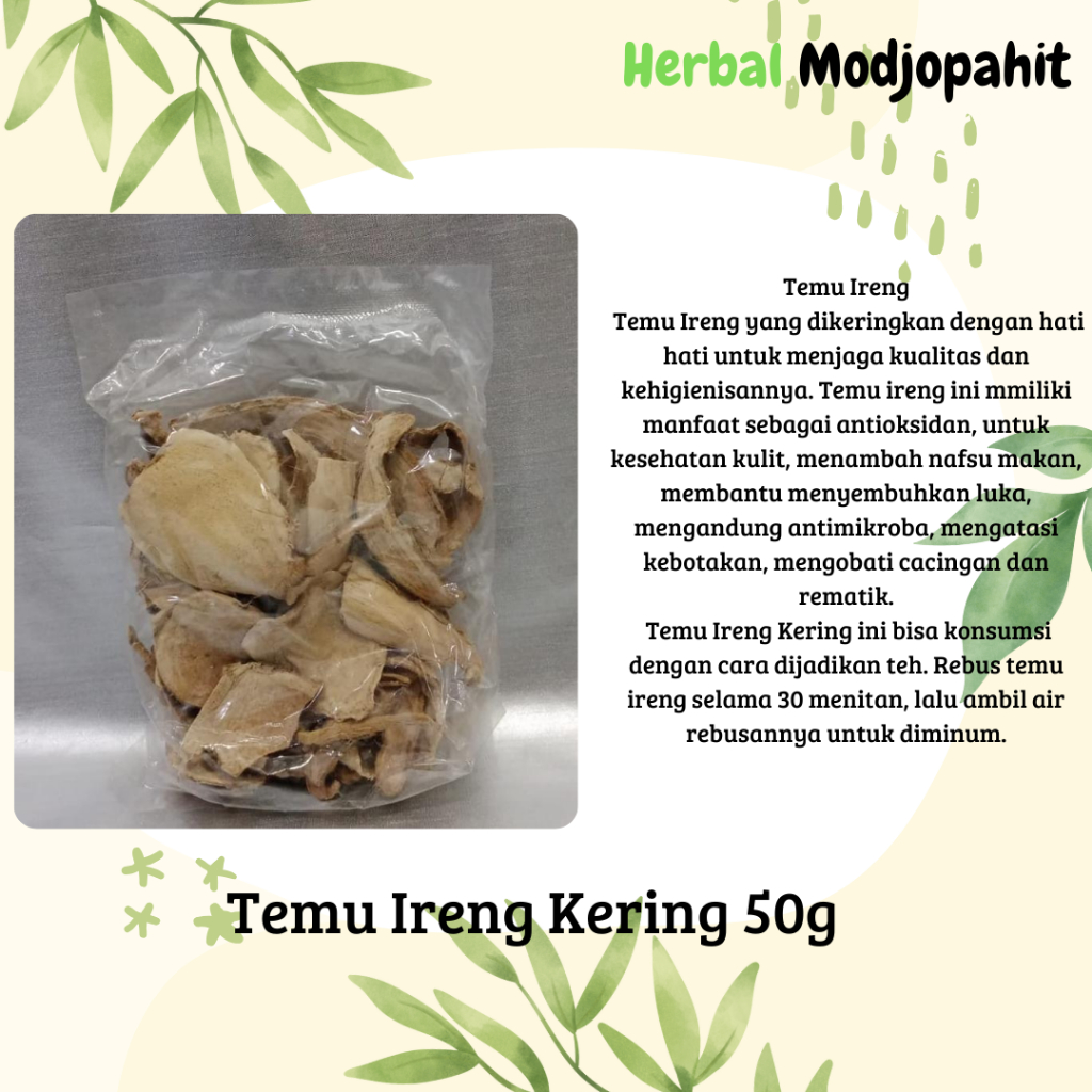 

Herbal Tunggal Kering Modjopahet temu IRENG/hitam kering 50g