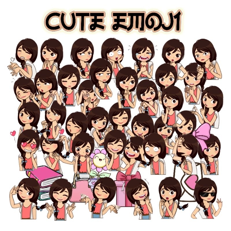 Cute emoji/ Stiker Anime / Stiker tumblr /  Stiker lucu / Notebook /  Scrapbook