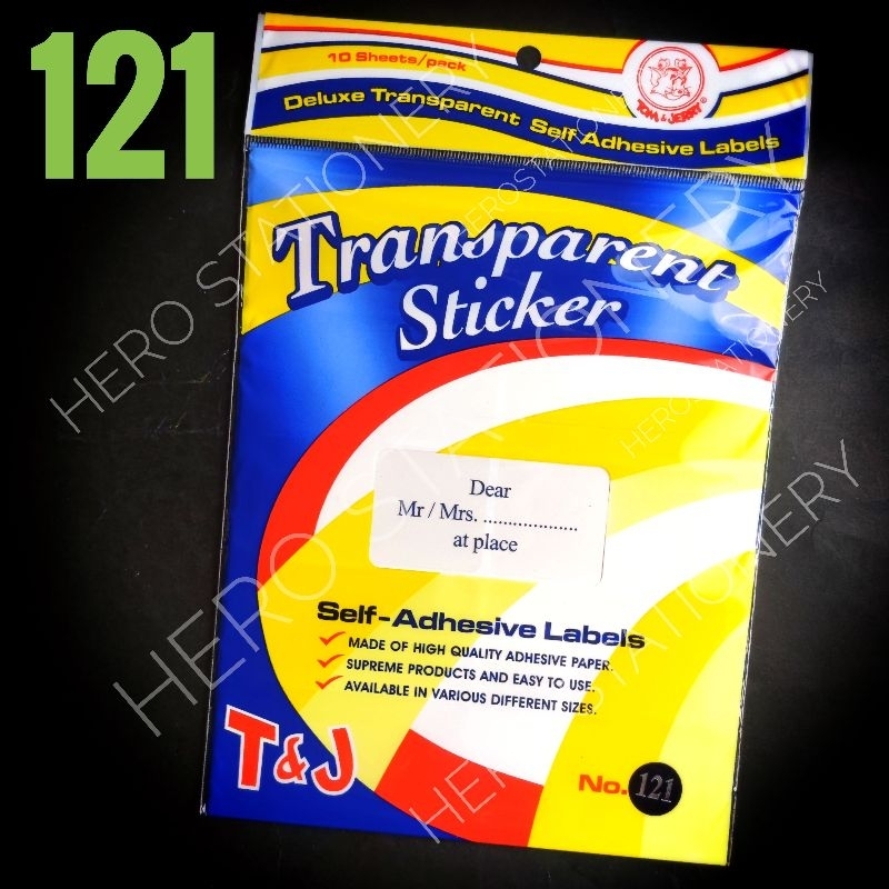 

Sticker stiker label nama transparan tom&jerry no. 121