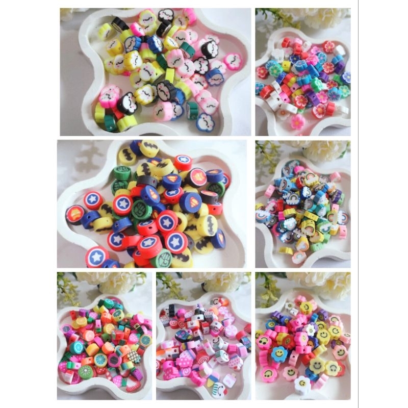 (10pc)polimer bunga/polimer buah/polimer lucu