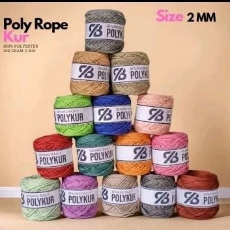 Benang rajut poly kur 2mm