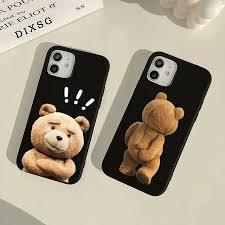 casing teddy hitam lucu Iphone