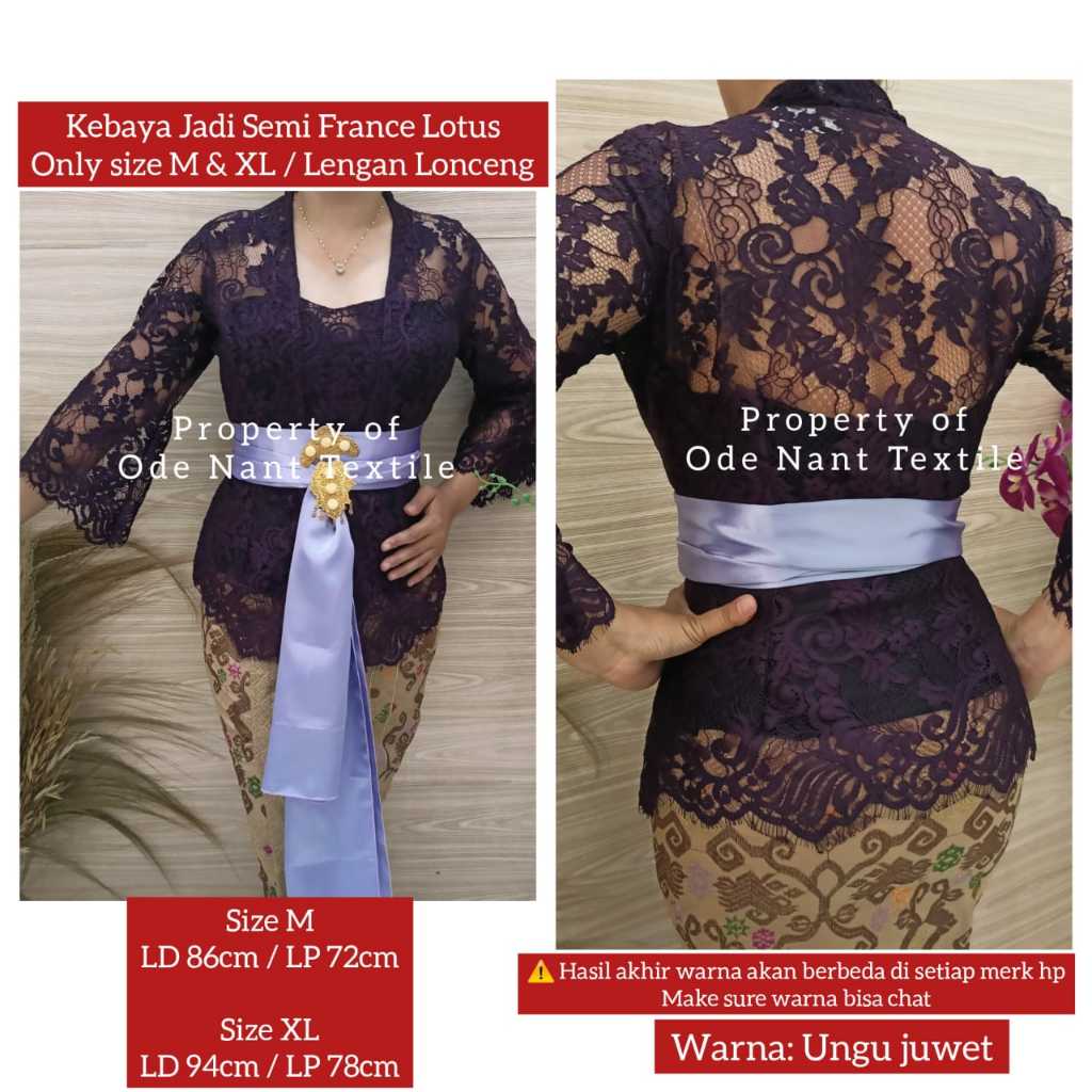 READY TO WEAR KEBAYA JADI SEMI FRANCE / SEMI FRANCE METALIC / KEBAYA JADI SEMI FRANCE METALIC JUMBO 