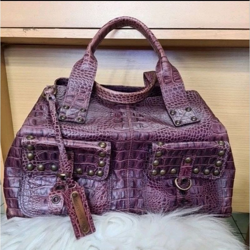 VIA REP Tas Kulit Asli Crocodile Leather Shoulder