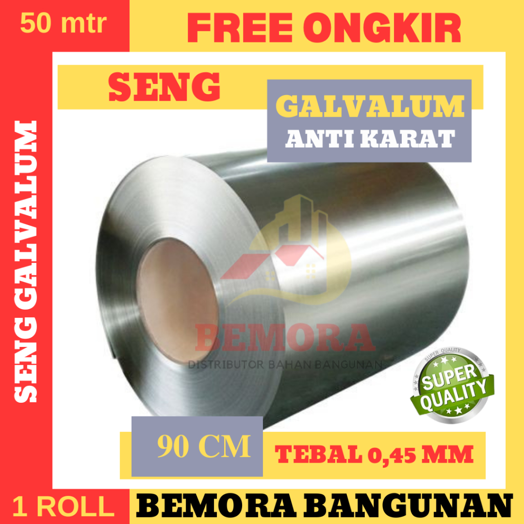 Seng Talang Galvalum 90 Cm (0.45) super / 50 m (HargaGrosir&FreeOkr)
