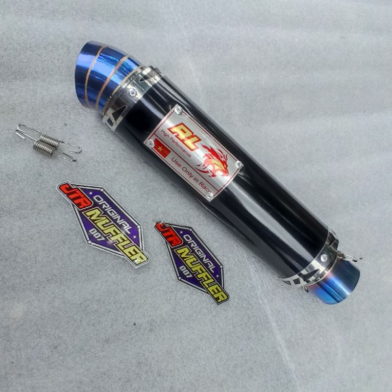 Knalpot RL RedLeo black coating silincer saja inlet 50mm universal