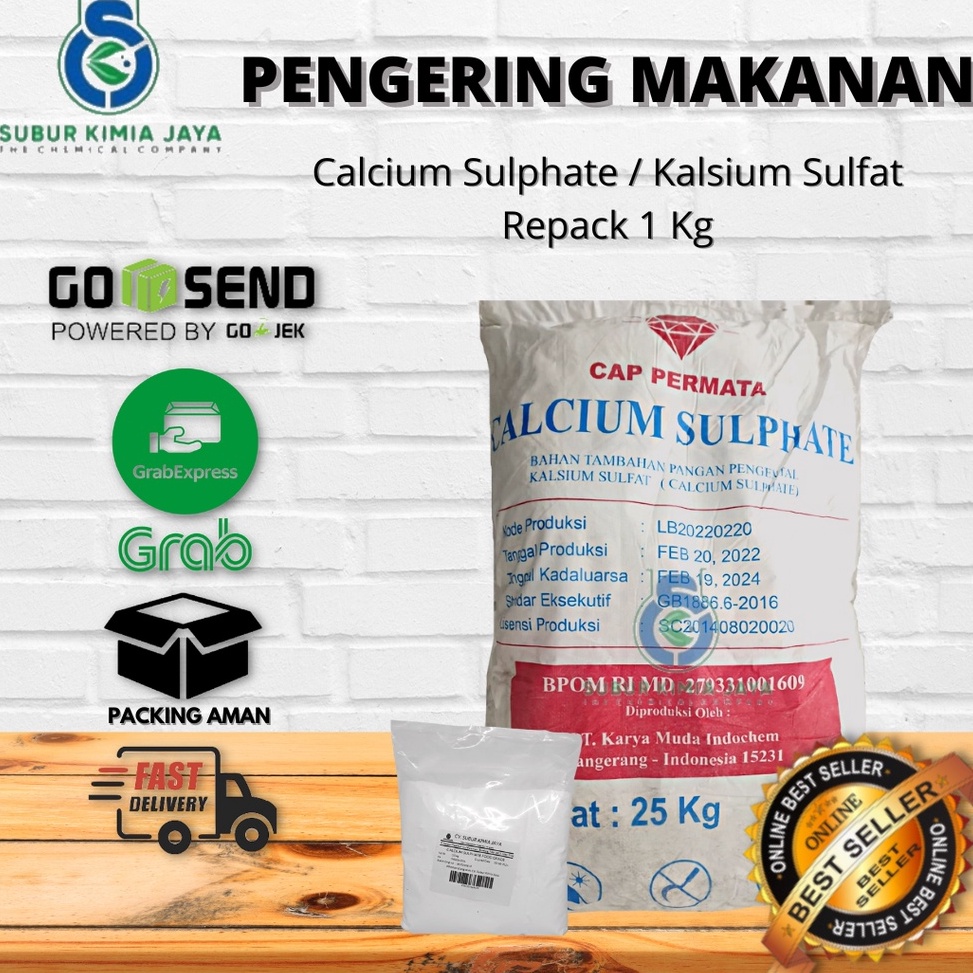 

DTN438 SALE Calcium Sulphate Kalsium Sulfat Calcium Sulfate Food Grade 1 Kg