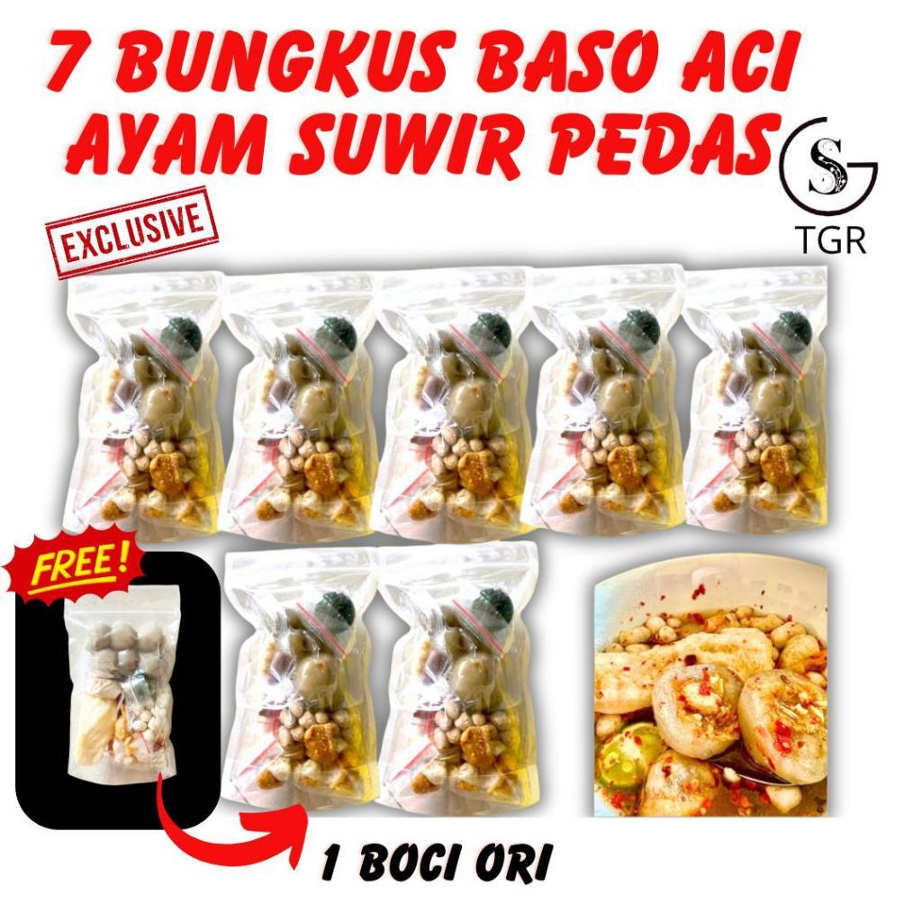 

PAKET 7 BUNGKUS BASO ACI AYAM SUWIR PEDAS FREE 1 BASO ACI ORI KALDU PEDAS