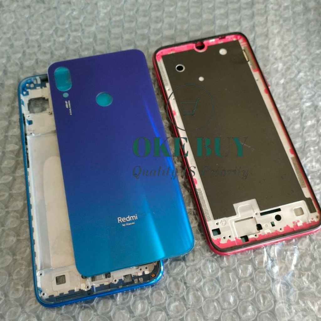 Backdoor Casing Xiaomi Redmi Note 7 Bekdor Kesing Tutup Belakang  + Bazel Tombol Volume Xiomi Not 7