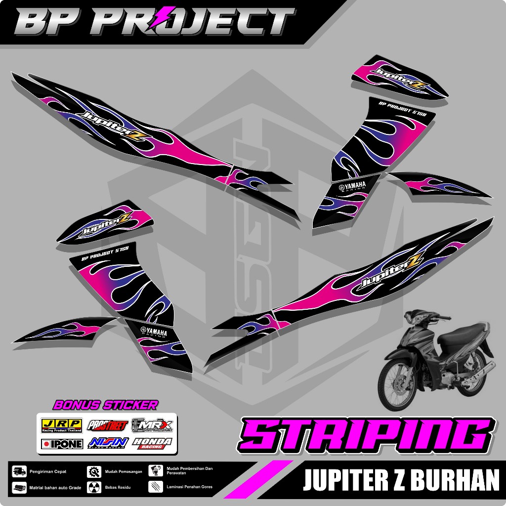 STICKER STRIPING JUPITER Z LAMA BURHAN - STICKER MOTOR LIST VARIASI MOTOR YAMAHA JUPITER Z BURHAN