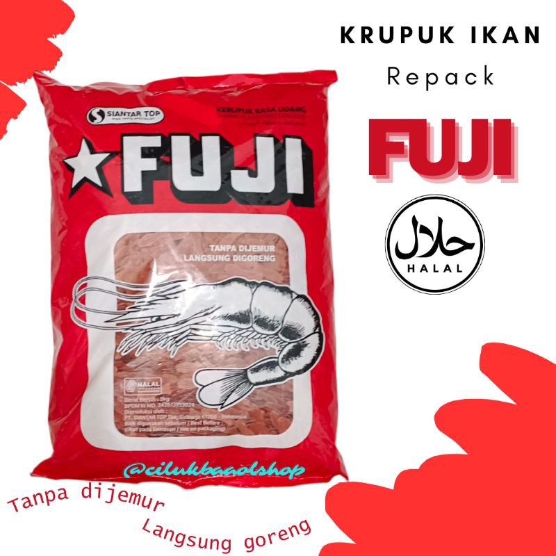 

Murah Kerupuk bentuk ikan fuji rasa Udang repack 500 Gr