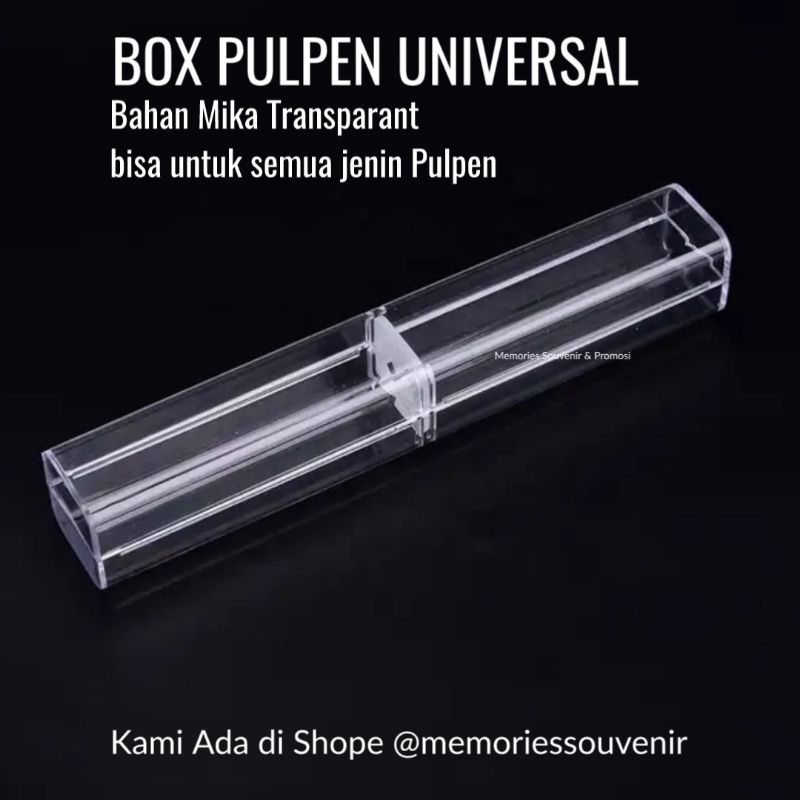 

box pulpen mika transparant / box pulpen souvenie box pulpen promosi
