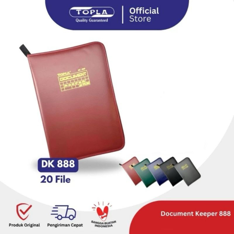 

TOPLA Dokumen Keeper 888 Map Ijazah Resleting Kulit Anti Air Isi 20 Lembar Map File Resleting Map Dokumen DK 888 Document Keeper File