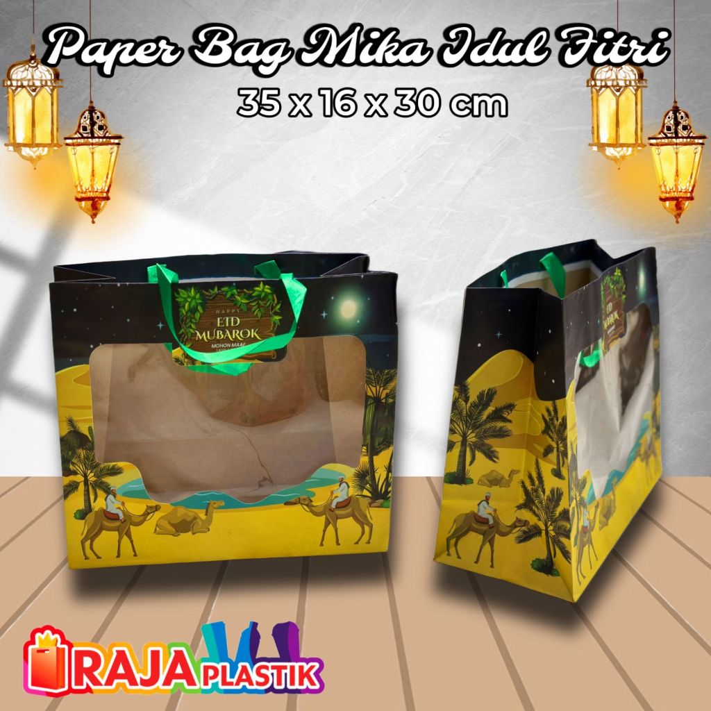 

Paper Bag Mika Idul Fitri 35x16x30cm / Paper Bag Lebaran 35x16x30cm