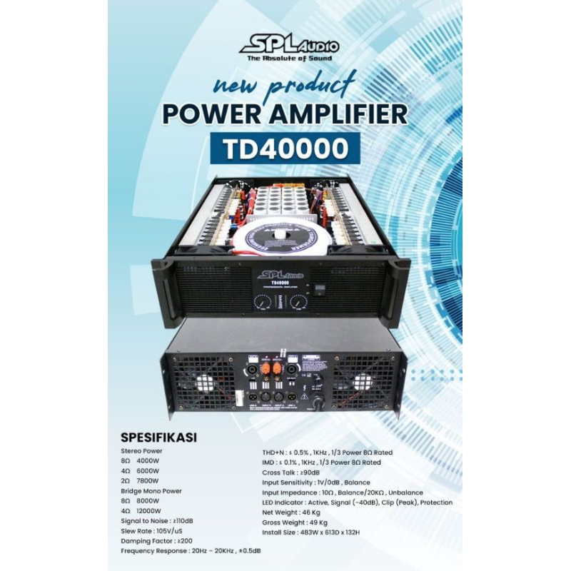 Power SPL Audio TD40000  original 2x4000watt class TD (Bonus Kaos)