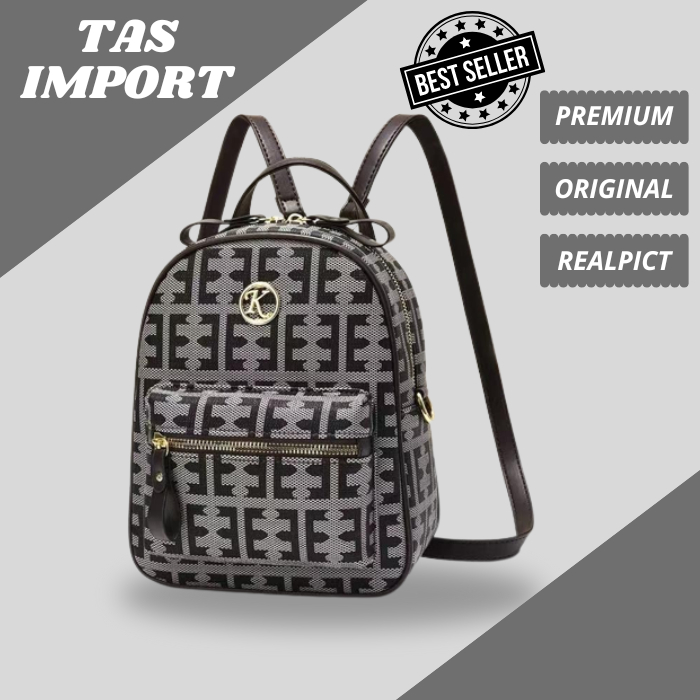 GF3157 Tas Ransel Wanita Import Premium Elegan Model Terbaru Branded Fahion Sekolah Kuliah Kerja Kan