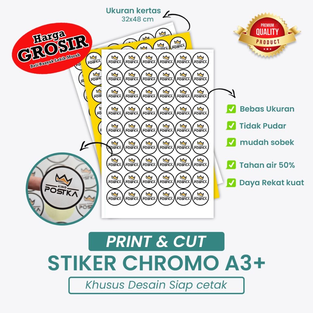 

Print Dan Cutting Stiker Chromo a3+