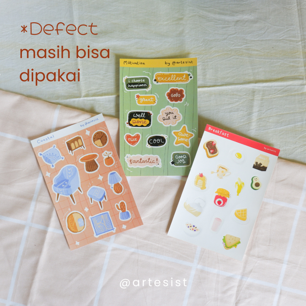

ARTESIST - Sticker DEFECT / Aesthetic Sticker / Cute Sticker / Vinyl Sticker / Waterproof Sticker / Jurnal Sticker / Stiker Lucu / Stiker Estetik / Dekorasi / Sheet