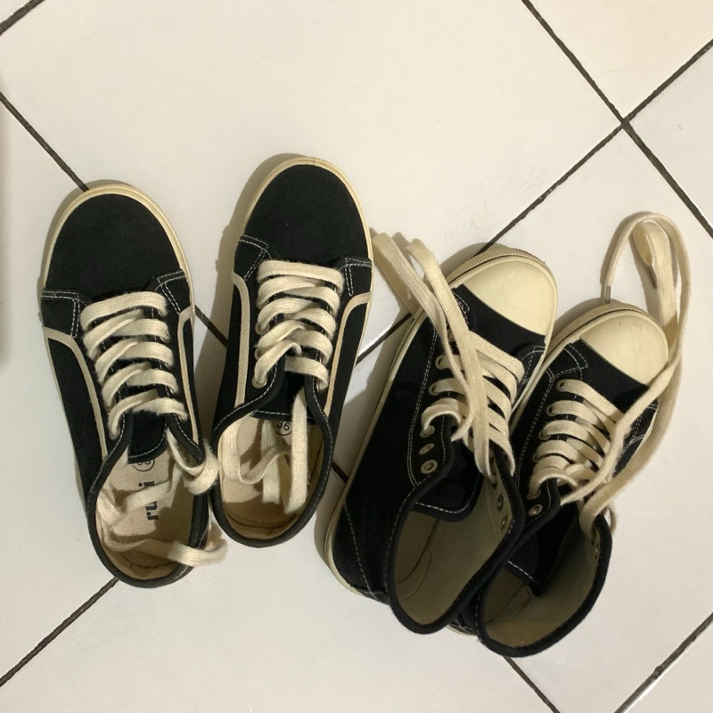 [PRELOVED] Sepatu Sneakers Tali Rubi Harlow High Top Hitam Size 35 Casual Like New Shoes Bertali Sek