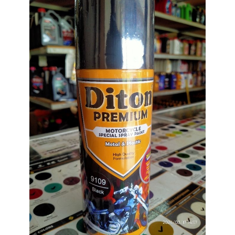 Diton Premium 9109 BLACK / HITAM GLOSSY / Cat Velg / Cat Blok Mesin / Cat Body Motor / Cat Semprot D