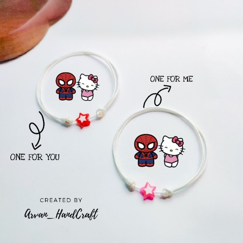 Gelang Couple Pasangan Model Bintang V.4 // Gelang Couple Spiderman // Gelang Tali Couple Bintang Mo