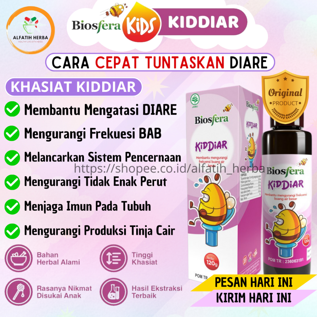 KIDDIAR Obat Diare Anak Obat Sembelit Anak Obat Mencret Anak Probiotik - BIOSFERA KIDS 120gram