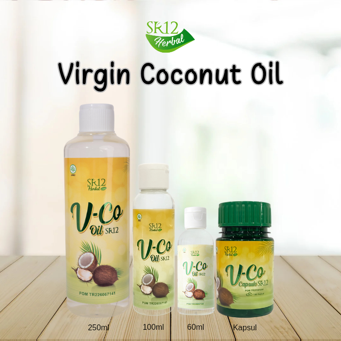 VCO Oil SR12 Minyak Kelapa Murni / Minyak VCO Untuk Kecantikan / Minyak Kletik VICO Virgin Coconut Oil SR12 Herbal Tinggi Asam Laurat Untuk ASI Booster, Imun Booster &amp; Daya Tahan Tubuh / Minyak Klentik Perawatan Rambut dan Kulit Pecah Pecah