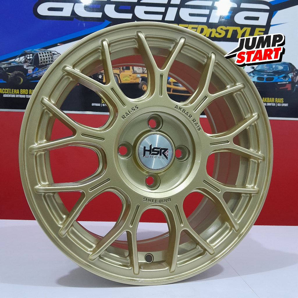 Velg mobil r15 swift ignis mobilio ayla agya Hsr Wheel Rai s5 pcd baut 4x100 lebar 6,5 offset 42 war
