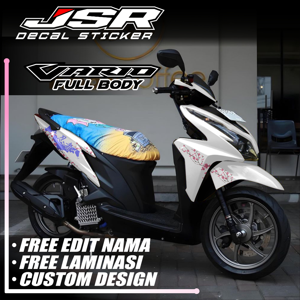 COD,STICKER MOTOR VARIO 125 OLD 2012-2015,SKOTLET VARIASI FULL BODY VARIO 125 OLD MOTIF BUNGA SAKURA