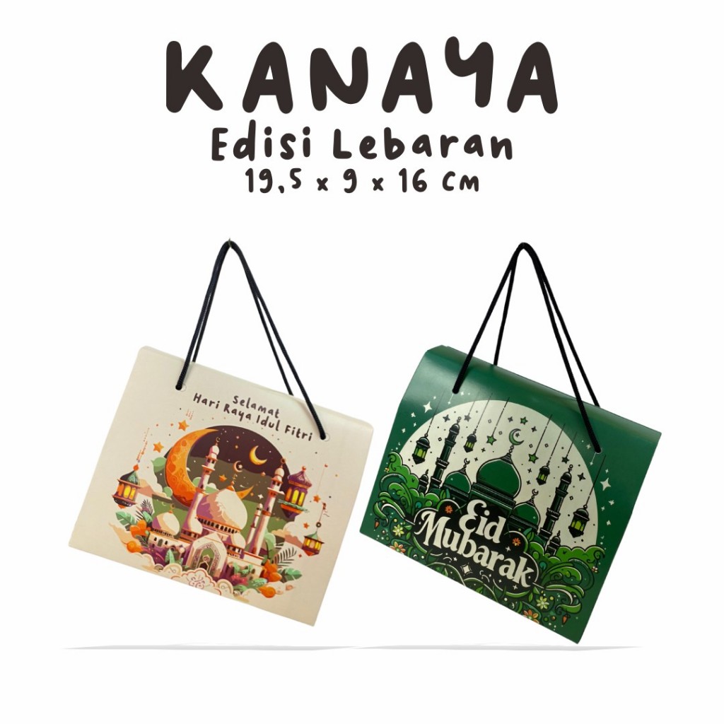 

SELANGKAH - KANAYA BOX 19,5x9x16 EDISI LEBARAN GABLE BOX KRAFT SOUVENIR GIFTS HAMPERS KUE LEBARAN