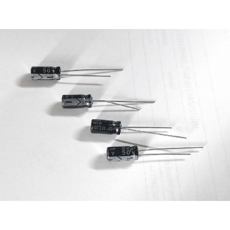 capacitor elco 22uf 50v kapasitor elco elko 22 uF 50v original
