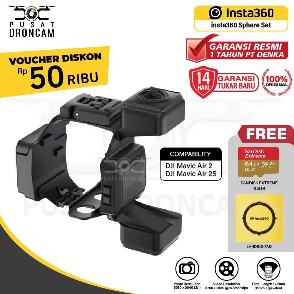 Insta360 Sphere Invisible Drone 360 Camera Resmi Insta 360