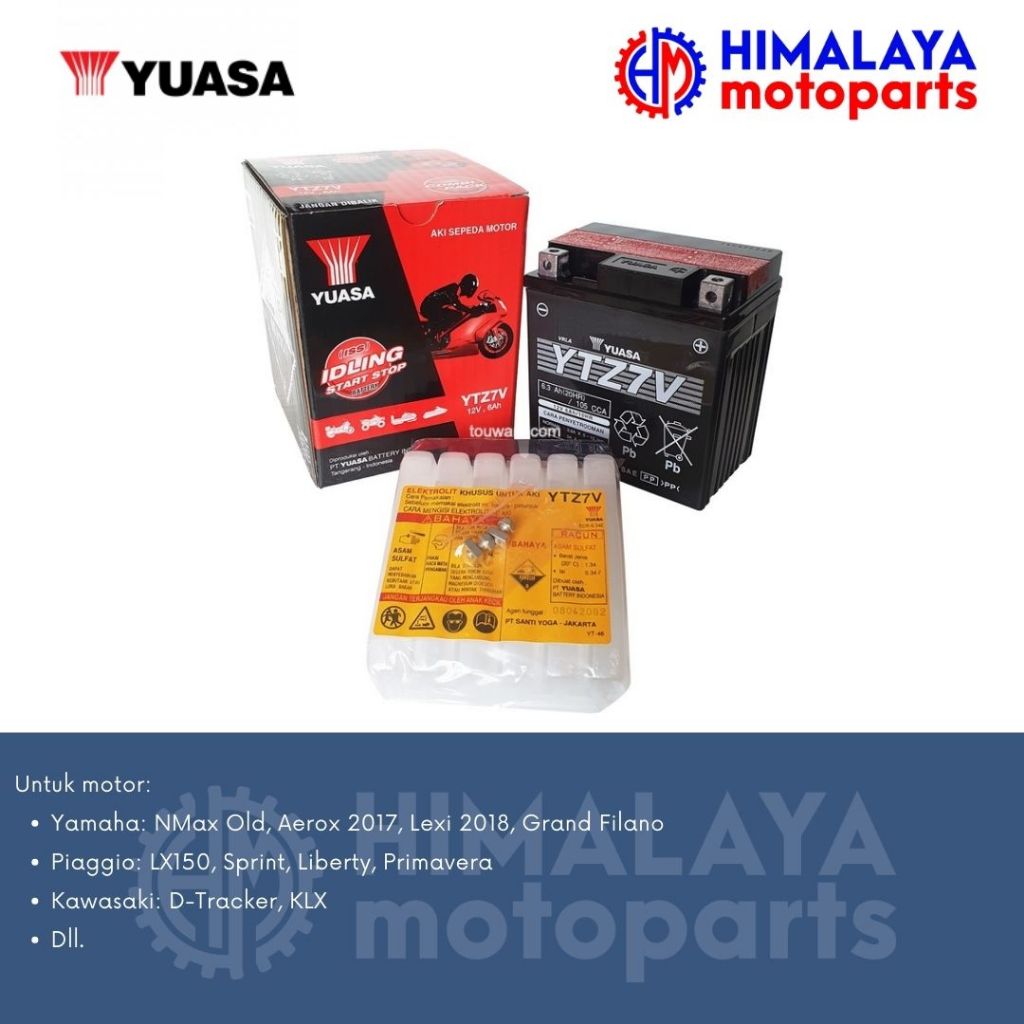 AKI KERING ACCU YUASA YTZ7V YTZ7 12V 6AH NMAX AEROX