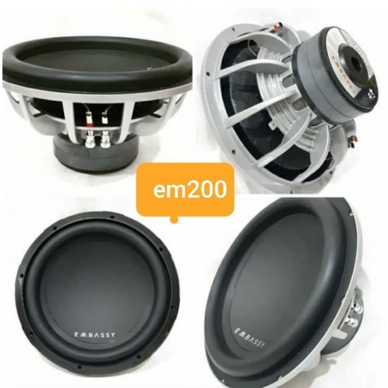 Subwoofer Embassy EM 200 DC-12 - Subwoofer Double Magnet Embassy