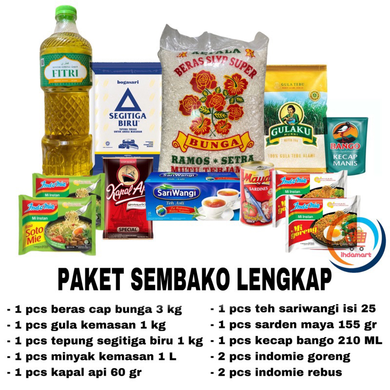 

Paket sembako lengkap 55 pcs