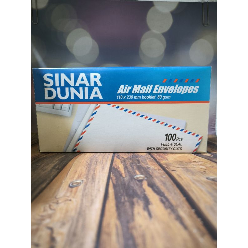

Amplop Sinar Dunia Air mail Envelopes 90aps 80gram(110x230mm)