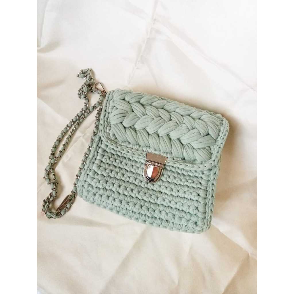 Ginnie Bag Crochet Handmade Tas Selempang Rajut Handmade (T-Shirt Yarn)