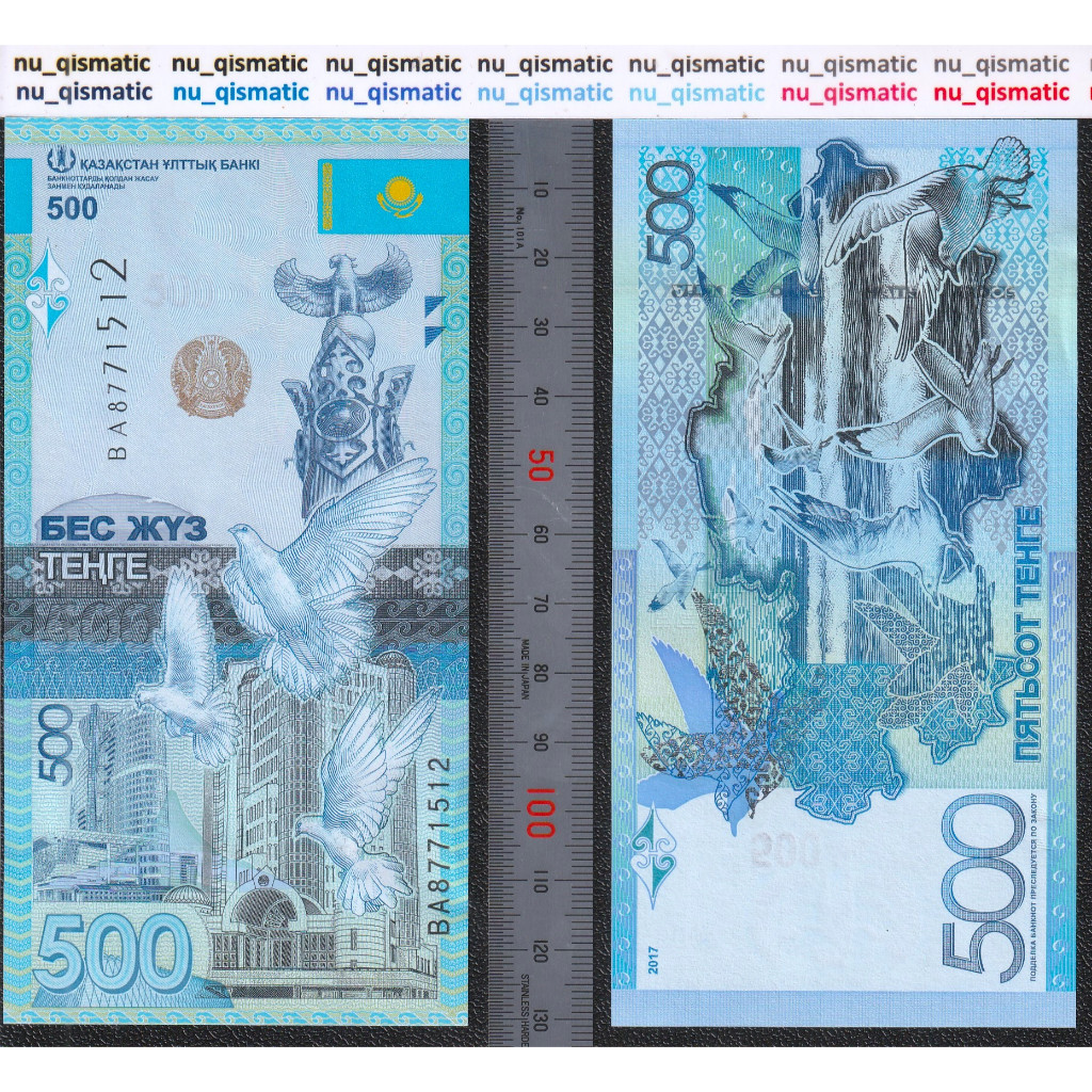 Uang Kazakhstan 500 Tenge , 2017 , UNC Baru Super Gress P# A45, ud
