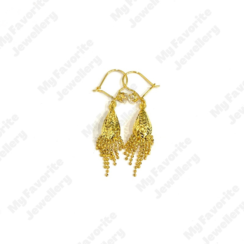 Anting Tetes Rumbai Emas Asli Kadar 700