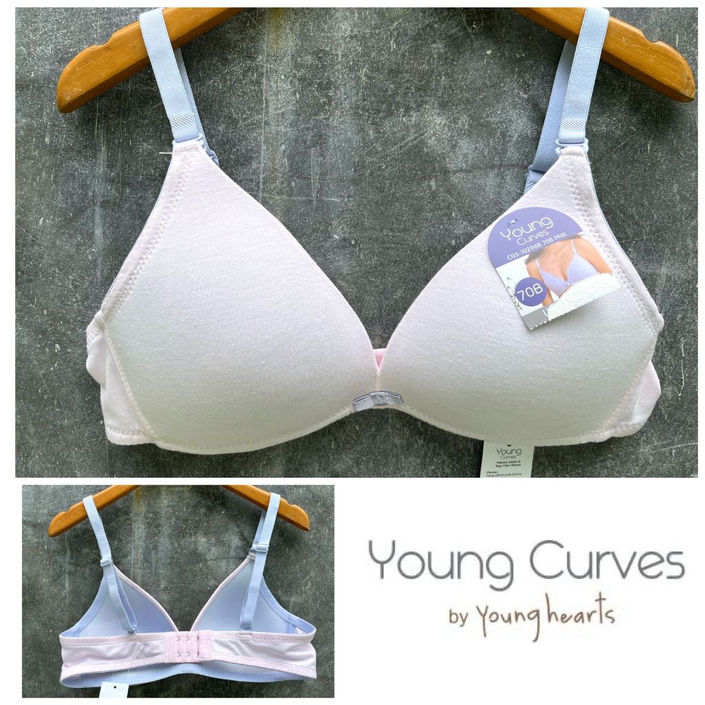CODE BYC296 PNK Bra Young Curves by Young Hearts Size hanya 32B, 34B, 36B, 36C, 38C