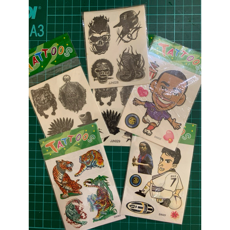 10 lembar stiker tato keren gambar rendom