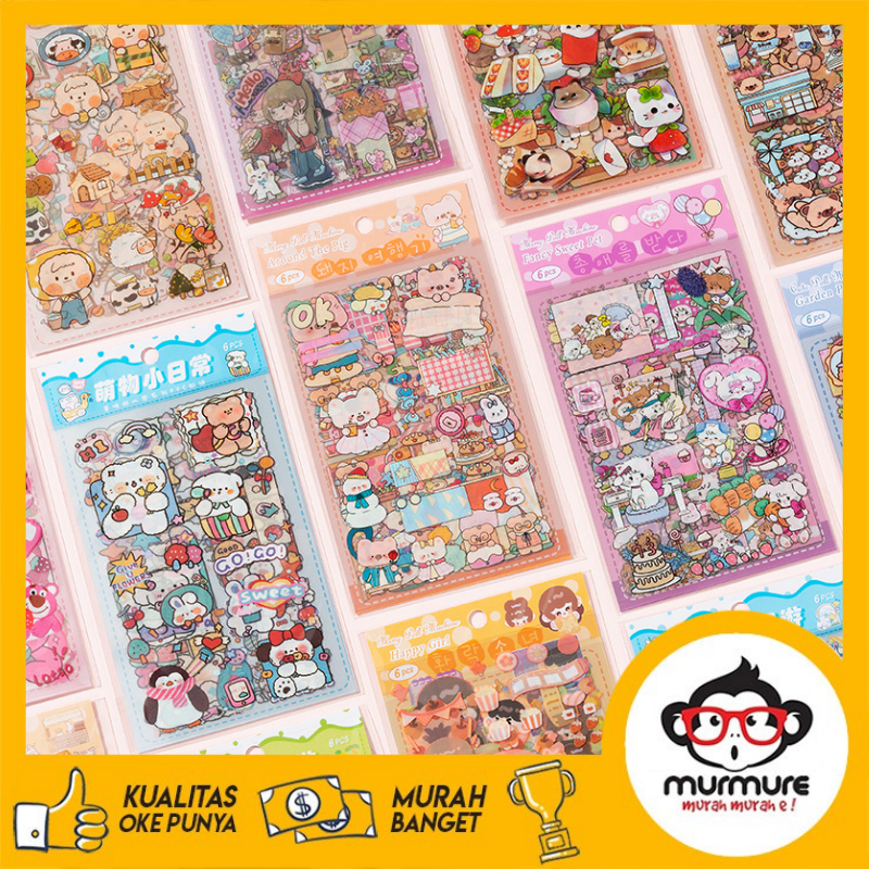 

MURMURE I FANTASY STICKERS SERIES SET 6 PC PVC AESTHETIC SCRAPBOOK DIY MATERIAL ART DECORATION