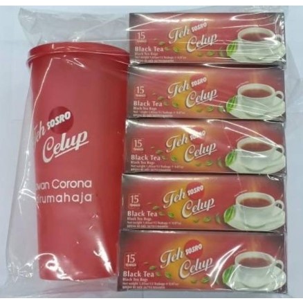 

READY paket teh celup Sosro 15bag isi 5box free Tumbler/ paketan Sosro celup free gelas cantik 500ml exp 2025 709