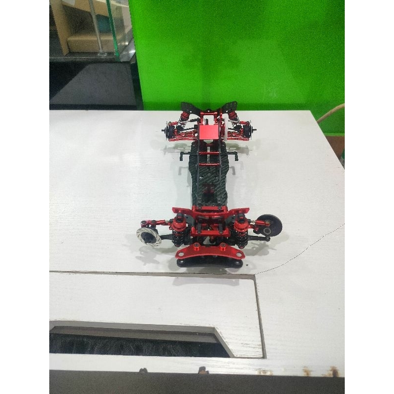 Kit drift rwd Sakura D5 MR carbon chassis alumunium red blom pernah pakai mulusss